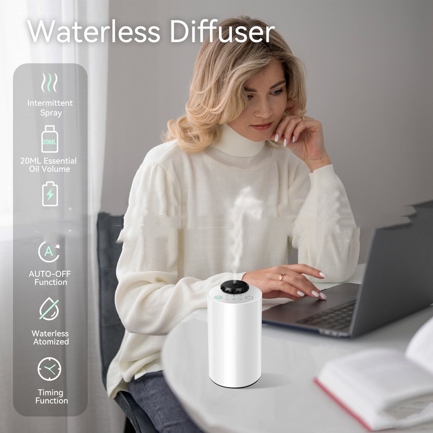 Waterless Cold Mist Aroma Diffuser – Pure Essential Oil Home Fragrance