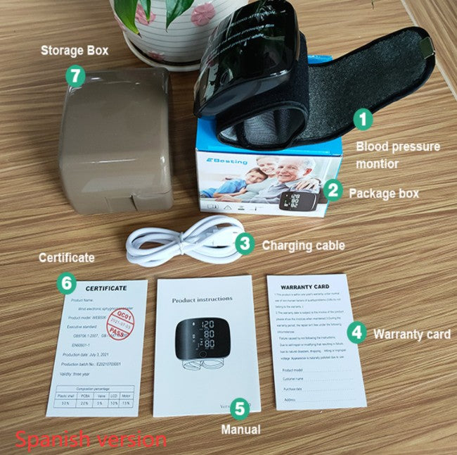 Voice-Guided Digital Blood Pressure Monitor – One-Button Smart Home Health Tracker